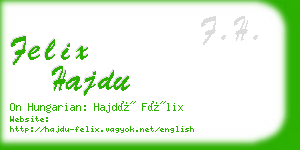 felix hajdu business card